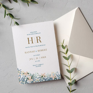 Faire-part de mariage floral aux fleurs sauvages m