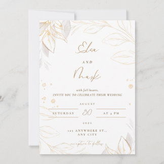 Faire-part de mariage floral blanc