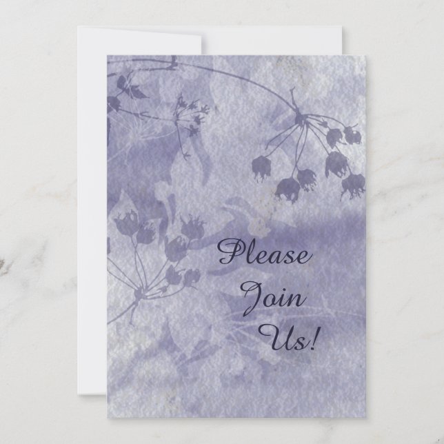 Faire-part de mariage Floral Bleu (Devant)