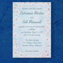 Faire-part de mariage floral bleu romantique