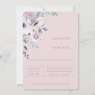 Faire-part de mariage Floral Blush Jardin Dusty