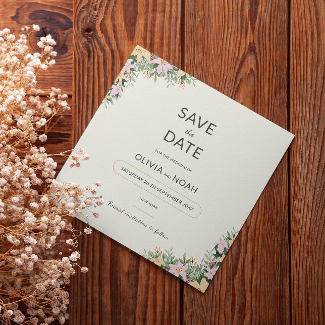 Faire-part de mariage floral boho (Créateur téléchargé)