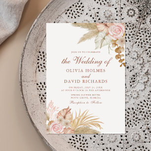 Faire-part de mariage floral Boho moderne avec her