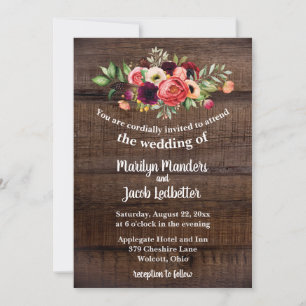 Faire-part de mariage Floral Boho Rustique