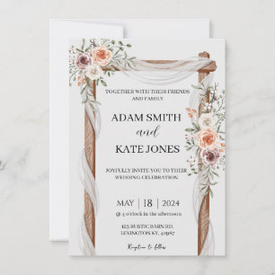 Faire-part de mariage Floral Boho Rustique