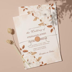Faire-part de mariage floral Boho Terracotta