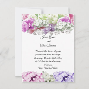 Faire-part de mariage floral bouquet mixte
