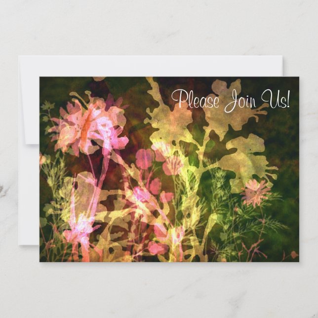 Faire-part de mariage floral brillant (Devant)