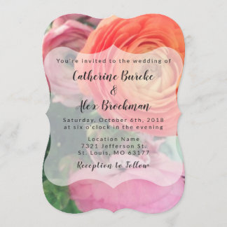 Faire-part de mariage floral coloré