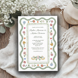 Faire-part de mariage floral Cottagecore
