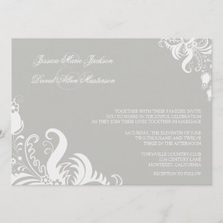 Faire-part de mariage floral d'accent de nuage