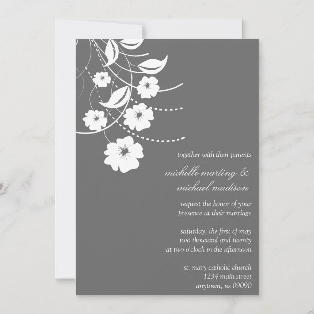 Faire-part de mariage floral de Flourish (Devant)
