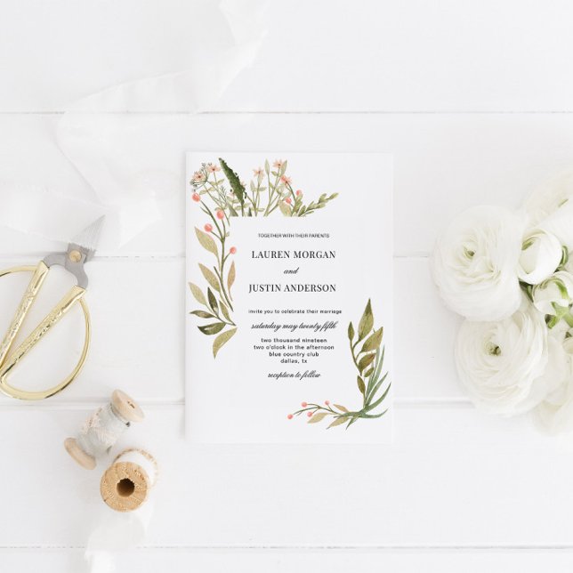 Faire-Part de Mariage Floral de la Forêt Magique (Créateur téléchargé)