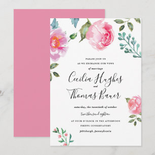 Faire-part de mariage floral de la tourbière print