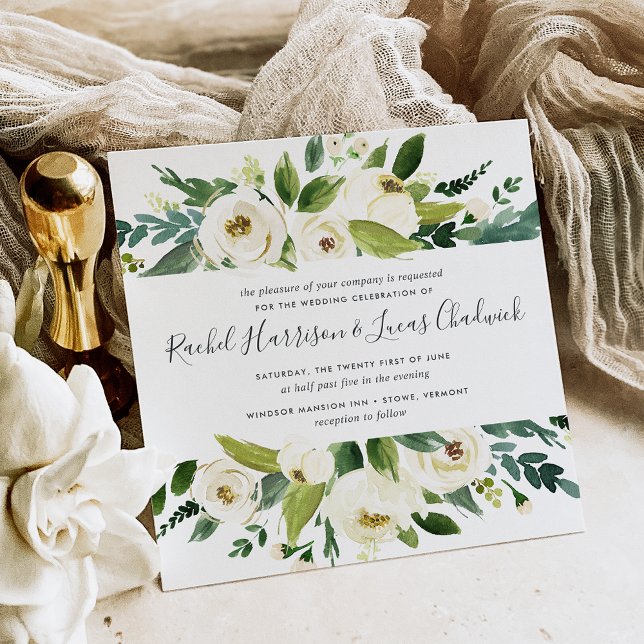 Faire-part de mariage floral de l'Albâtre | CARRÉ (Créateur téléchargé)