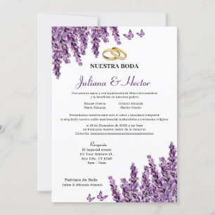 Faire-part de mariage floral de lavande