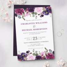 Faire-part de mariage floral de lavande violette