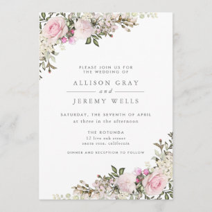 Faire-part de mariage floral de printemps