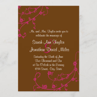 Faire-part de mariage floral de remous de rose et