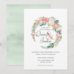 Faire-part de mariage floral de rougissement de
