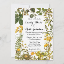 Faire-part de mariage floral d'été jaune