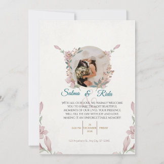 Faire-part de mariage floral élégant