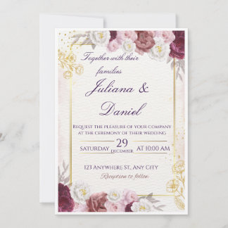 Faire-part de mariage floral – Élégant et personna