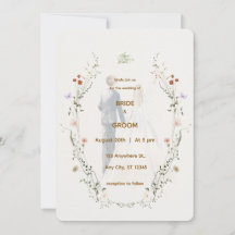Faire-part de mariage floral élégant | Romantique