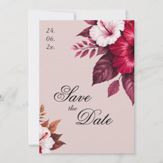 Faire-part de mariage floral en Bourgogne, carte d