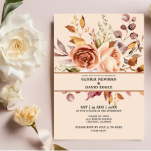 Faire-part de mariage Floral en terre cuite