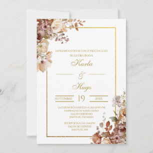 Faire-part de mariage floral espagnol