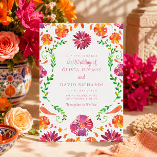 Faire-part de mariage Floral Fiesta Mexicain Color
