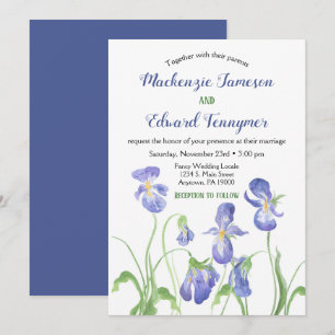 Faire-part de mariage Floral Iris Violet