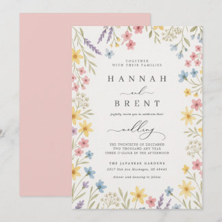 Faire-part de mariage floral Jardin Coloré