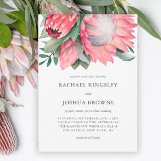 Faire-part de mariage floral King Protea