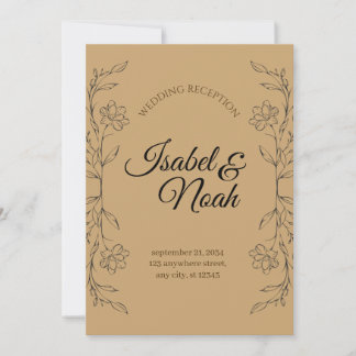 Faire-part de mariage floral Kraft rustique élégan