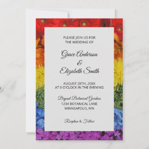Faire-part de mariage floral Love Is Love Pride