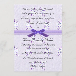 Faire-part de mariage floral mauve