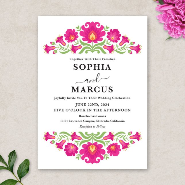 Faire-part de mariage Floral mexicain (Créateur téléchargé)