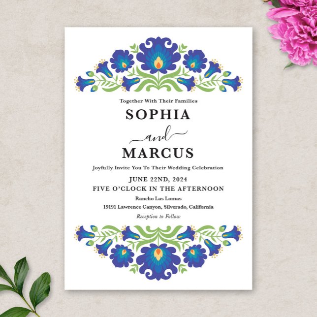 Faire-part de mariage Floral mexicain (Créateur téléchargé)