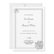 Faire-part de mariage floral minimaliste