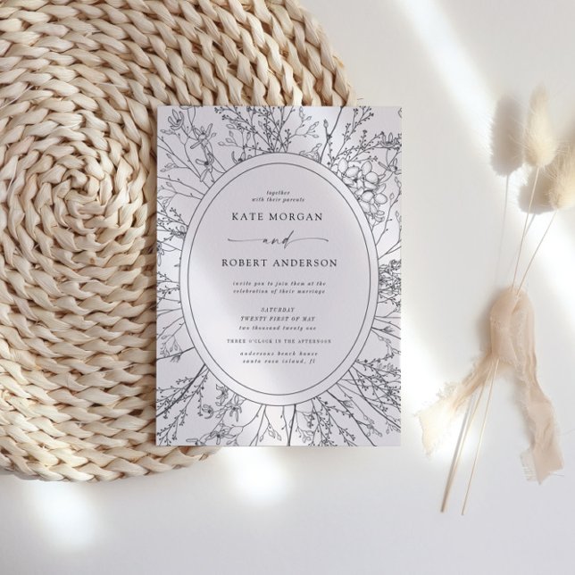 faire-part de mariage floral moderne (Créateur téléchargé)