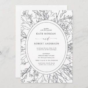 faire-part de mariage floral moderne