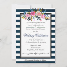Faire-part de mariage floral moderne de la bande b