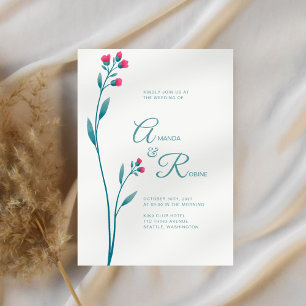 Faire-part de mariage Floral moderne minimaliste