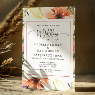 Faire-part de mariage Floral Orange Spring