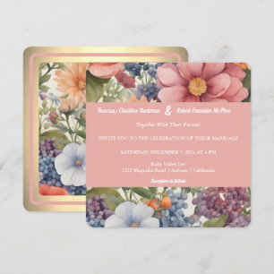 Faire-part de mariage floral peint en douceur