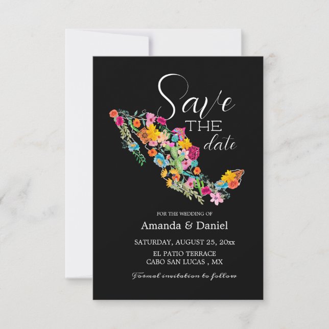 Faire-part de mariage floral pour réserver la date (Devant)