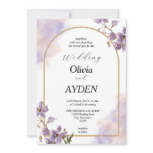 Faire-part de mariage Floral pourpre