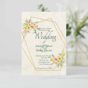 Faire-part de mariage floral ressort